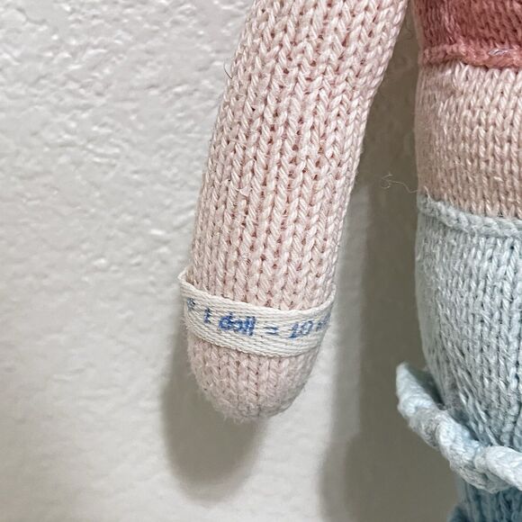 Cuddle + Kind Skye the Mermaid Plush Knit Handmade Doll 20" - Picture 8 of 16